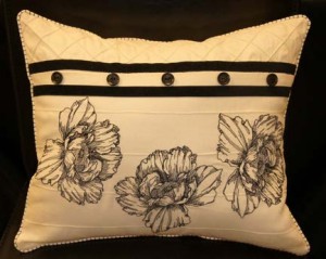 Line Art Flowers Pillow