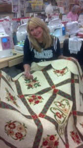 Florrie with her quilt