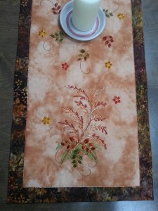 Yarn Couching-Thread Velvet Table Runner